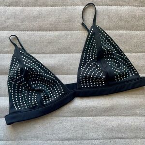 Black Rhinsestone Triangle Bralette